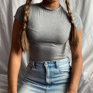 Gray Crop Top